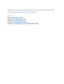 An Efficient and Robust Method for Chest X-Ray Rib Suppression that
  Improves Pulmonary Abnormality Diagnosis