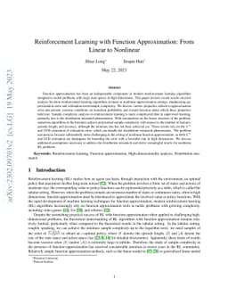 Reinforcement Learning with Function Approximation: From Linear to
  Nonlinear