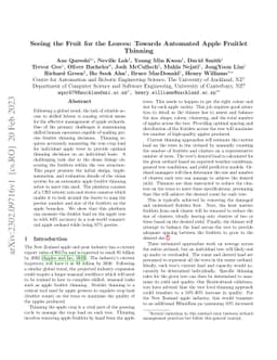 Seeing the Fruit for the Leaves: Towards Automated Apple Fruitlet
  Thinning