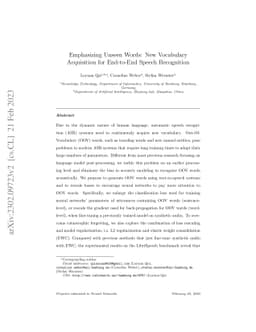 Emphasizing Unseen Words: New Vocabulary Acquisition for End-to-End
  Speech Recognition