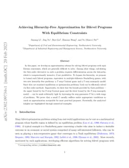 Achieving Hierarchy-Free Approximation for Bilevel Programs With
  Equilibrium Constraints