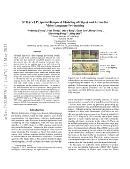 STOA-VLP: Spatial-Temporal Modeling of Object and Action for
  Video-Language Pre-training