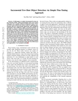 Incremental Few-Shot Object Detection via Simple Fine-Tuning Approach