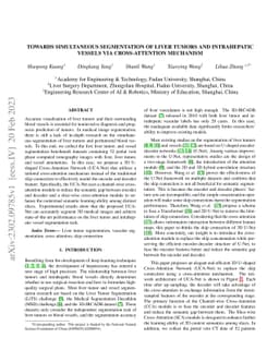 Towards Simultaneous Segmentation of Liver Tumors and Intrahepatic
  Vessels via Cross-attention Mechanism