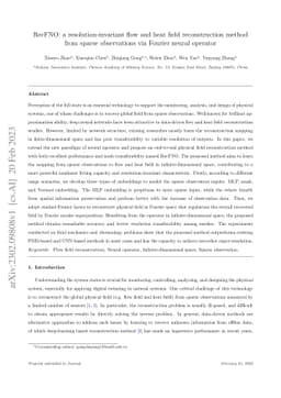 RecFNO: a resolution-invariant flow and heat field reconstruction method
  from sparse observations via Fourier neural operator