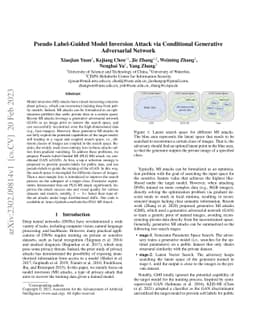 Pseudo Label-Guided Model Inversion Attack via Conditional Generative
  Adversarial Network