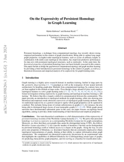 On the Expressivity of Persistent Homology in Graph Learning