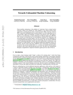 Towards Unbounded Machine Unlearning