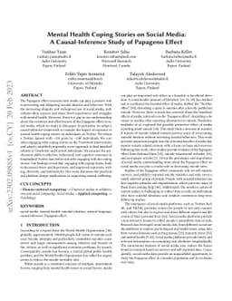 Mental Health Coping Stories on Social Media: A Causal-Inference Study
  of Papageno Effect