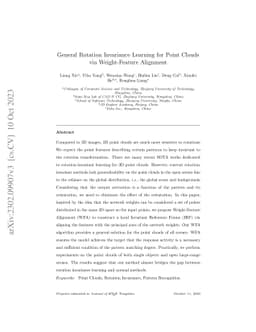 General Rotation Invariance Learning for Point Clouds via Weight-Feature
  Alignment