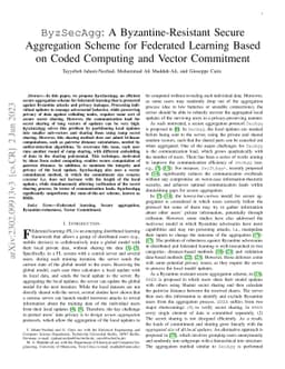 ByzSecAgg: A Byzantine-Resistant Secure Aggregation Scheme for Federated
  Learning Based on Coded Computing and Vector Commitment