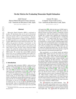 On the Metrics for Evaluating Monocular Depth Estimation