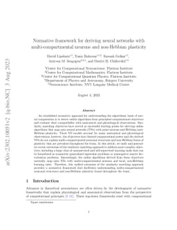 Normative framework for deriving neural networks with
  multi-compartmental neurons and non-Hebbian plasticity