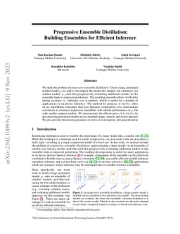 Progressive Ensemble Distillation: Building Ensembles for Efficient
  Inference