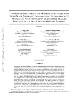 Towards Understanding the Survival of Patients with High-Grade
  Gastroenteropancreatic Neuroendocrine Neoplasms: An Investigation of Ensemble
  Feature Selection in the Prediction of Overall Survival