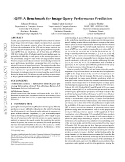 iQPP: A Benchmark for Image Query Performance Prediction