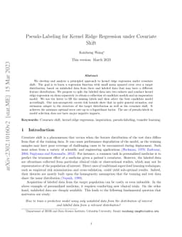 Pseudo-Labeling for Kernel Ridge Regression under Covariate Shift