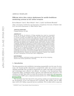 Efficient micro data centres deployment for mobile healthcare monitoring
  systems in IoT urban scenarios