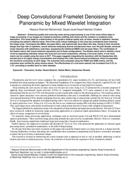 Deep Convolutional Framelet Denoising for Panoramic by Mixed Wavelet
  Integration