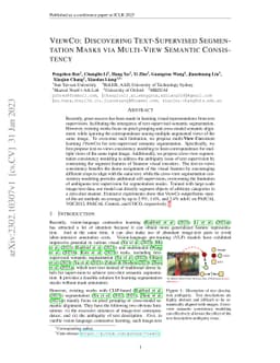 ViewCo: Discovering Text-Supervised Segmentation Masks via Multi-View
  Semantic Consistency