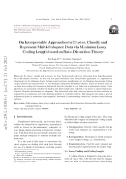 On Interpretable Approaches to Cluster, Classify and Represent
  Multi-Subspace Data via Minimum Lossy Coding Length based on Rate-Distortion
  Theory