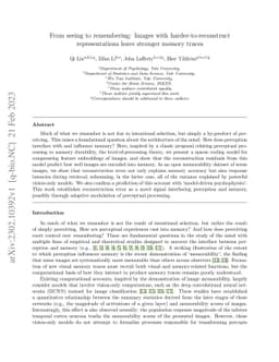 From seeing to remembering: Images with harder-to-reconstruct
  representations leave stronger memory traces