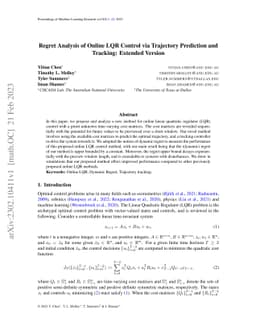 Regret Analysis of Online LQR Control via Trajectory Prediction and
  Tracking: Extended Version