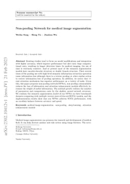 Non-pooling Network for medical image segmentation