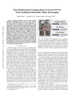 Deep Reinforcement Learning Based on Local GNN for Goal-conditioned
  Deformable Object Rearranging