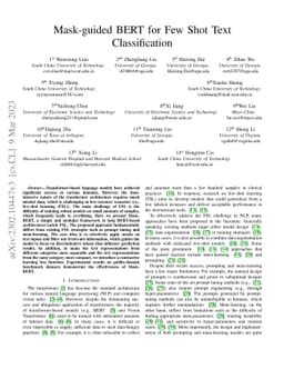 Mask-guided BERT for Few Shot Text Classification