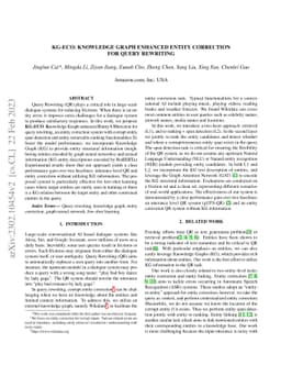 KG-ECO: Knowledge Graph Enhanced Entity Correction for Query Rewriting