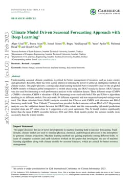 Climate Model Driven Seasonal Forecasting Approach with Deep Learning