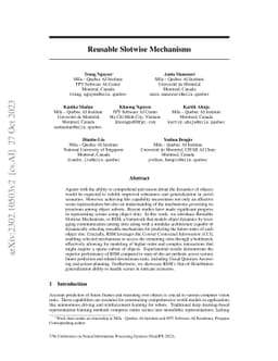 Reusable Slotwise Mechanisms