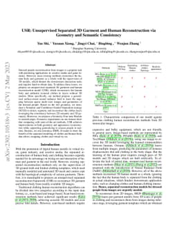 USR: Unsupervised Separated 3D Garment and Human Reconstruction via
  Geometry and Semantic Consistency