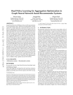 Dual Policy Learning for Aggregation Optimization in Graph Neural
  Network-based Recommender Systems