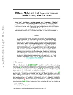 Diffusion Models and Semi-Supervised Learners Benefit Mutually with Few
  Labels