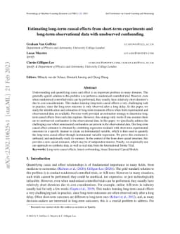 Estimating long-term causal effects from short-term experiments and
  long-term observational data with unobserved confounding