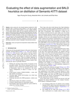 Evaluating the effect of data augmentation and BALD heuristics on
  distillation of Semantic-KITTI dataset