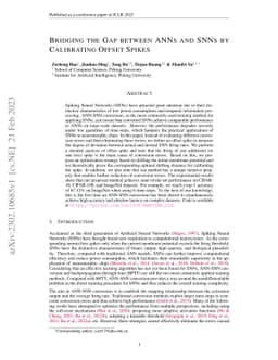 Bridging the Gap between ANNs and SNNs by Calibrating Offset Spikes