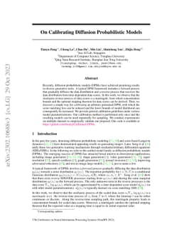 On Calibrating Diffusion Probabilistic Models