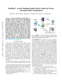 Sim2Real$^2$: Actively Building Explicit Physics Model for Precise
  Articulated Object Manipulation