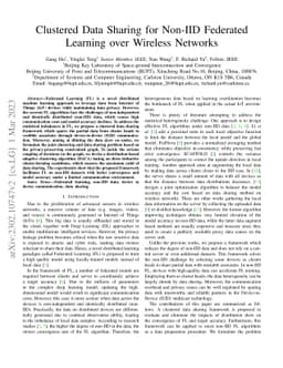Clustered Data Sharing for Non-IID Federated Learning over Wireless
  Networks