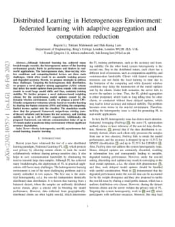 Distributed Learning in Heterogeneous Environment: federated learning
  with adaptive aggregation and computation reduction