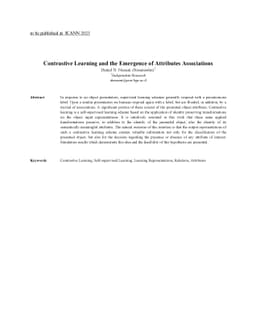 Contrastive Learning and the Emergence of Attributes Associations