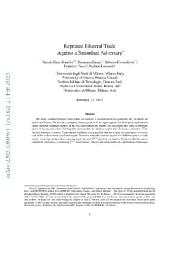 Repeated Bilateral Trade Against a Smoothed Adversary