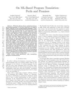 On ML-Based Program Translation: Perils and Promises
