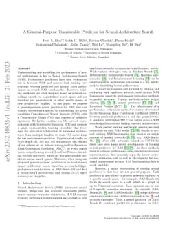 A General-Purpose Transferable Predictor for Neural Architecture Search