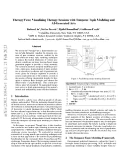 TherapyView: Visualizing Therapy Sessions with Temporal Topic Modeling
  and AI-Generated Arts