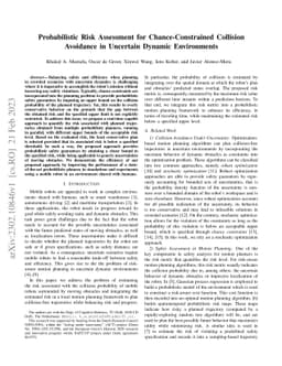 Probabilistic Risk Assessment for Chance-Constrained Collision Avoidance
  in Uncertain Dynamic Environments