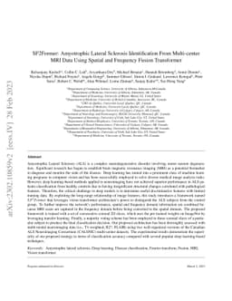 SF2Former: Amyotrophic Lateral Sclerosis Identification From
  Multi-center MRI Data Using Spatial and Frequency Fusion Transformer